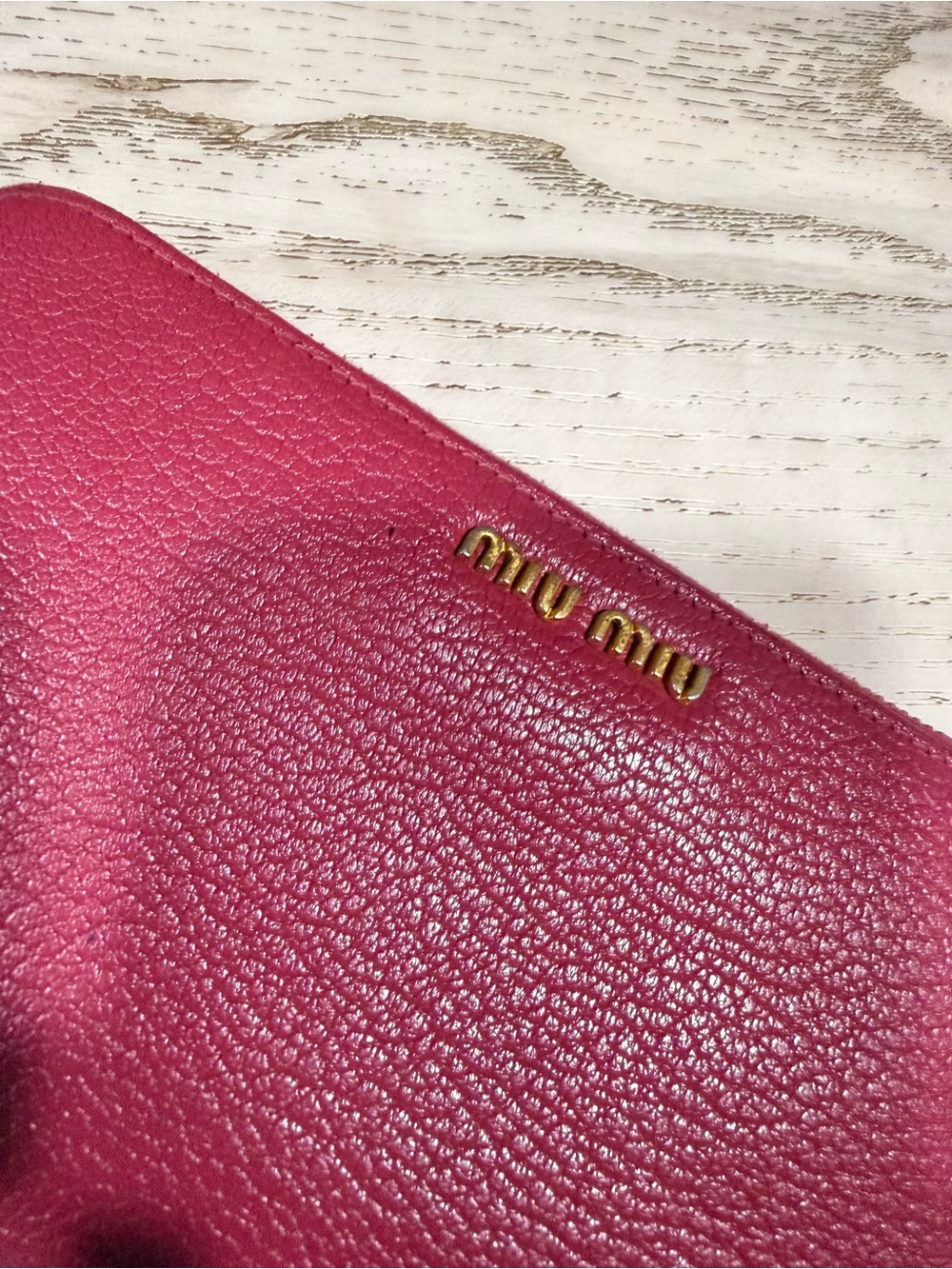 Miu Miu Madras Zip Wallet w/ Box & Cards - Picture 4 of 12